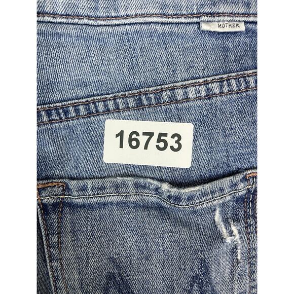 Mother Jeans Womens 24 Blue The Pixie Tomcat Crop‎ Distressed Mid Rise Denim - Picture 15 of 15